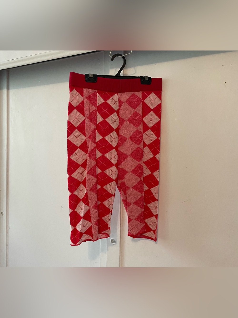 Martin Margiela MM6 red argyle shorts/capris